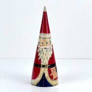 Nesting Santa Claus Christmas Wooden Doll Cone Shape Only One